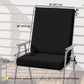 Outdoor Cushions Set of 2 for Dining Chairs, Outdoor Seat Cushions with Back, Fade-Resistant Yarn-Dyed Polyester, Black