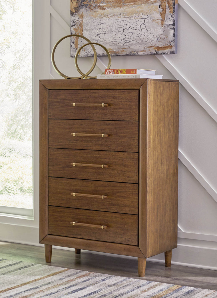 Lyncott - Brown - Five Drawer Chest - Forward Furniture