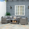 5 Pieces Wicker Patio Furniture Set with 4