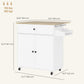 Rolling Kitchen Island with Drop Leaf and Drawer - White