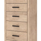 Sanginlane - Tan - Five Drawer Chest