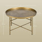 24" Round Coffee Table with Hammered Tray Top - Gold