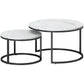 Faux Marble Nesting Coffee Tables Set of 2 - White