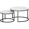 Faux Marble Nesting Coffee Tables Set of 2 - White