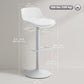 Counter Height Bar Stools Set of 2, Streamlined Bar Chairs with Adjustable Height and Swivel PU Leather Seat, White