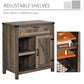 Rustic Barn Door Storage Cabinet Modern Farmhouse Buffet Sideboard for Kitchen & Dining Room Dark Oak
