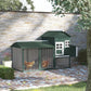 84" Chicken Coop Wooden Hen House Rabbit Hutch Poultry Cage Pen Outdoor Backyard with Nesting Box and Run, Green