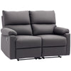 2-Seater Reclining Loveseat with Footrest - Dark Grey