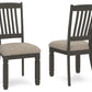 Tyler Creek - Dining UPH Side Chair (Set of 2) - Slatback - Black / Grayish Brown