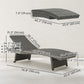 Patio Lounger, Folding Wicker Outdoor Chaise Lounge with 4-Level Adjustable Backrest, Grey