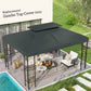 13' x 10' Gazebo Replacement Canopy 2 Tier Top UV Cover Pavilion Garden Patio Outdoor, Grey (TOP ONLY)