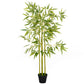 4FT Artificial Bamboo Tree Faux Decorative Plant in Nursery Pot for Indoor Décor