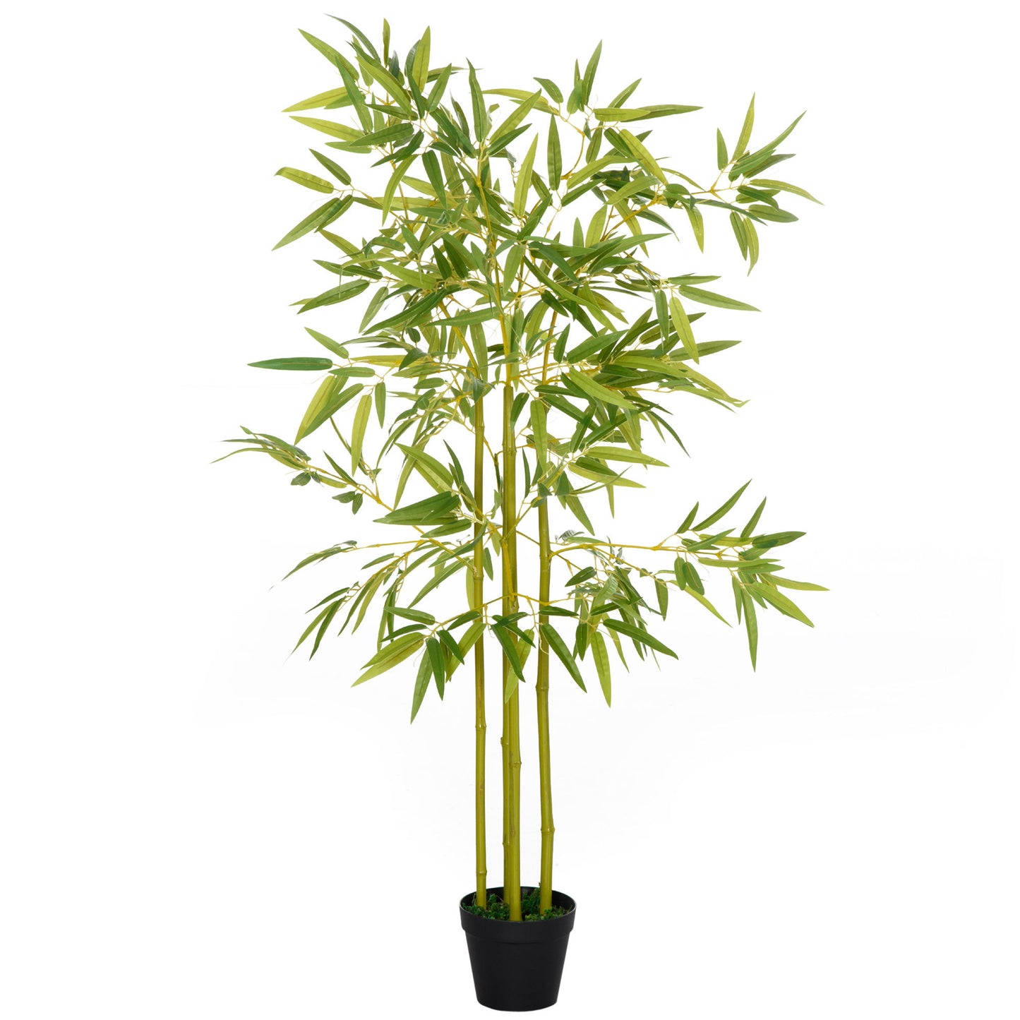 4FT Artificial Bamboo Tree Faux Decorative Plant in Nursery Pot for Indoor Décor