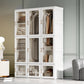 Small Apartment Bedroom Closet Foldable Portable Closet with Cube Storage Hanging Rods Magnet Doors, White