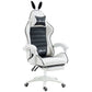Cute Racing Gamer Chair, PU Leather Gaming Chair with Footrest, Headrest and Lumbar Support, Black