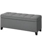 Storage Ottoman Bench, Foot Rest with Safety Hinges, 47 Inches Linen Storage Chest for Living Room, Dark Grey