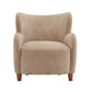 Luxe Wingback Armchair with Pocket-Spring Cushion, Elegant Lounge Chair for Living Room, 31" L x 32" W x 33" H, Light Camel+Light Teak
