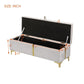Elegant Upholstered Storage Ottoman with Metal Legs, Generous Storage, Bench for Bedroom and Living Room, 47" L x 15.5" W x 16" H, Beige