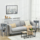 2-Tier Narrow Nightstands Set of 2 with Drawer - Grey