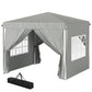 10' x 10' Pop-Up Canopy Tent with Sidewalls, Height-Adjustable, Carry Bag Included, for Outdoor, Garden, Patio, Light Grey