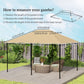 10' x 13' Gazebo Replacement Canopy Cover, Gazebo Roof Replacement (TOP COVER ONLY), Khaki