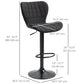 Adjustable Swivel Bar Stools Set of 2 - Black