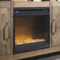 Starmore - Brown - 70" TV Stand With Glass/Stone Fireplace Insert