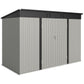 9' x 4' Galvanized Steel Garden Storage Shed with Lockable Doors, Gloves and 2 Air Vents for Backyard, Patio, Lawn