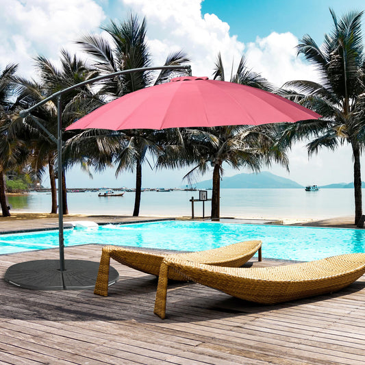 2-Piece Umbrella Weights for Cantilever Parasols with Handles, Heavy Duty Parasol Base Weights for Cross Base, Black