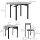 Drop-Leaf Dining Table Set for 2 - Natural