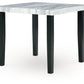 Mervannie - Square Dining Room Counter Table - Gray / Black