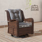 PE Rattan 360° Swivel Patio Chair with Cushion, Dark Grey