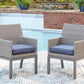 Half Moon Beach - Arm Chair With Cushion (Set of 2) - Blue / Gray