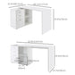 L-Shaped Computer Desk with Shelf and Drawer - White