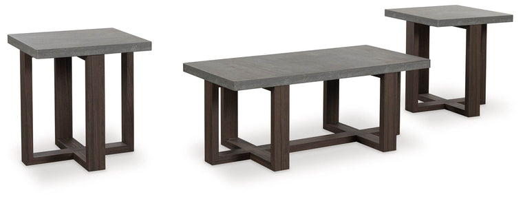 Dynnford - Gray / Brown - Occasional Table Set (Set of 3) - Forward Furniture