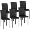 Tufted High Back Dining Chairs Set of 6 - Black