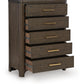 Radkin - Five Drawer Chest - Burnished Brown