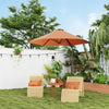 8.5FT Offset Patio Umbrella with 360° Rotation, Outdoor Cantilever Roma Parasol Hanging Sun Shade Canopy Shelter with Cross Base, Orange