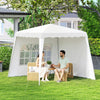 Pop Up Canopy Tent with 2 Sidewalls, UV50+ Tents for Parties, with Carry Bag, Slant Legs, 8 x 8ft Top/9.5 x 9.5ft Base