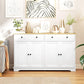 Modern Sideboard, Buffet Cabinet with Storage Drawers, Adjustable Shelves for Living Room, Dining Room, Entryway, White