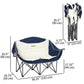 Portable Camp Chair, Double Camping Chair with Cup Holders and Carry Bag, Support 551 lbs, Navy Blue