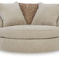 Steelwater Retreat - Oversized Swivel Accent Chair - Latte