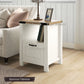 Farmhouse End Table with Drawer and Shelf - White