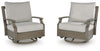 Rainier Ranch - Swivel Glider Chair With Cushion - Brown / Beige