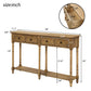 Rustic Console Table with Two Storage Drawers and Bottom Shelf, Solid Pine Wood Frame, Easy Assembly, 58" L x 11" W x 34" H, Natural