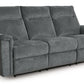 Barnsana - Gravel - Power Reclining Sofa - Fabric