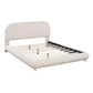 Full Size Upholstered Bed with Curved Headboard and Footboard, Sturdy Bedboard with Plywood & MDF Frame, 80.5'' L x 60'' W x 37'' H, Beige