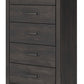 Hollivern - Dark Gray - Five Drawer Chest