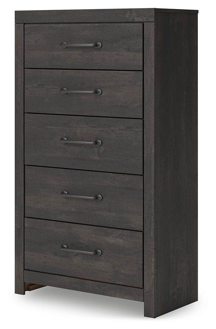 Hollivern - Dark Gray - Five Drawer Chest - Forward Furniture