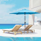 8.5' Round Aluminum Patio Umbrella Garden Parasol Market Sunshade Tilt Canopy w/ 6 Ribs, Crank Handle, Blue